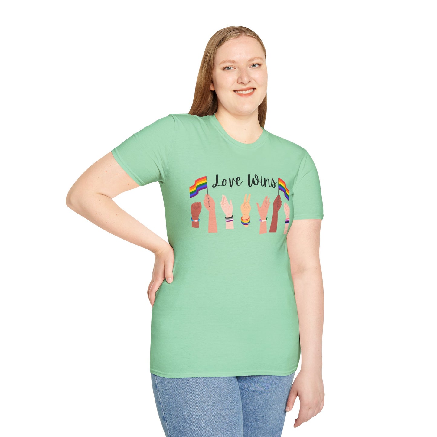 Love Wins LGBTQ+ Shirt, Unisex Softstyle Tee