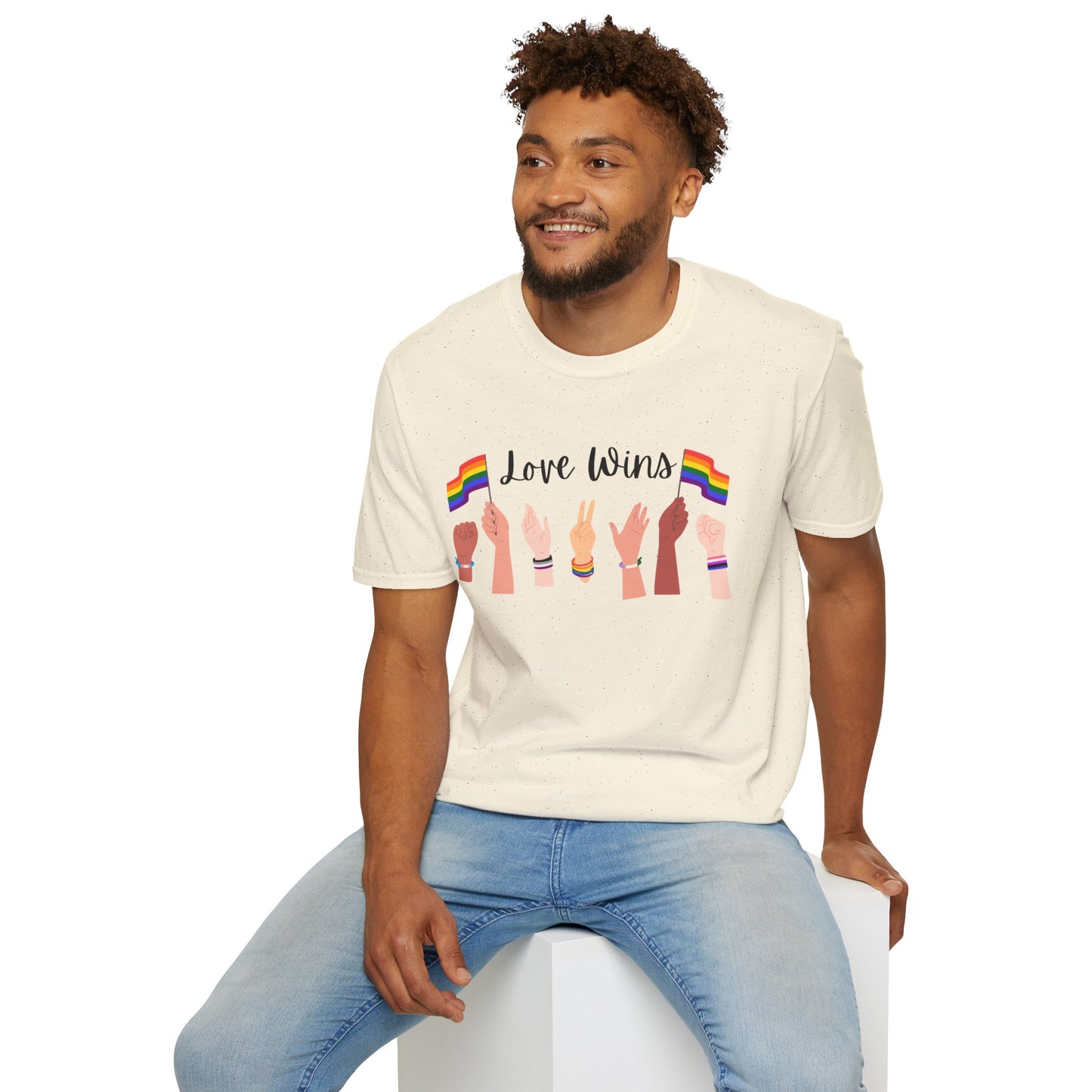 Love Wins LGBTQ+ Shirt, Unisex Softstyle Tee