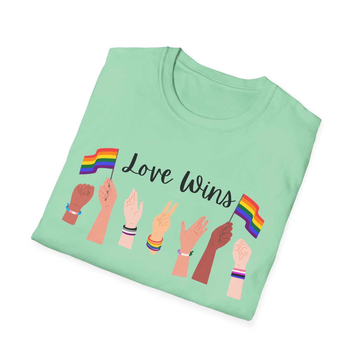 Love Wins LGBTQ+ Shirt, Unisex Softstyle Tee