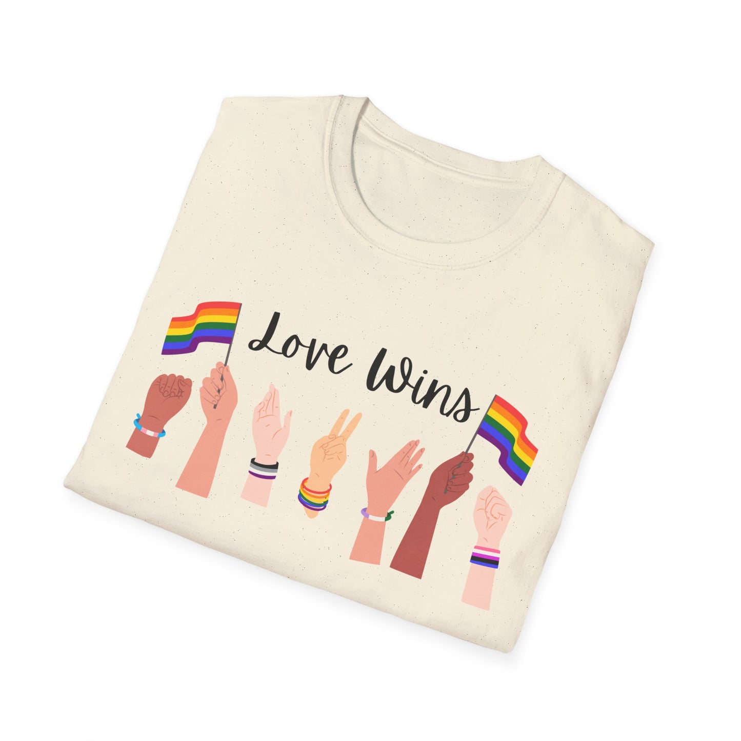 Love Wins LGBTQ+ Shirt, Unisex Softstyle Tee