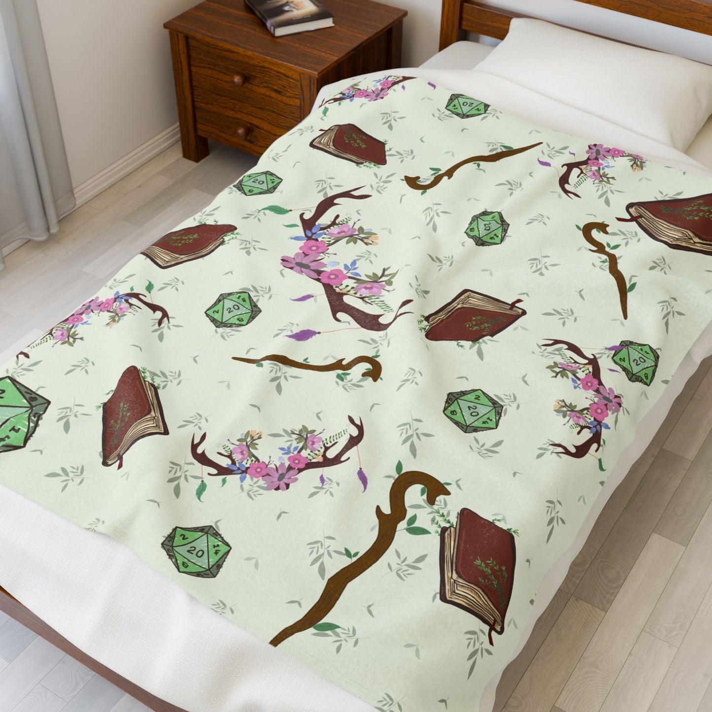 Druidcraft Inspired Plush Blanket - TTRPG Fantasy Book Cuddle Blanket