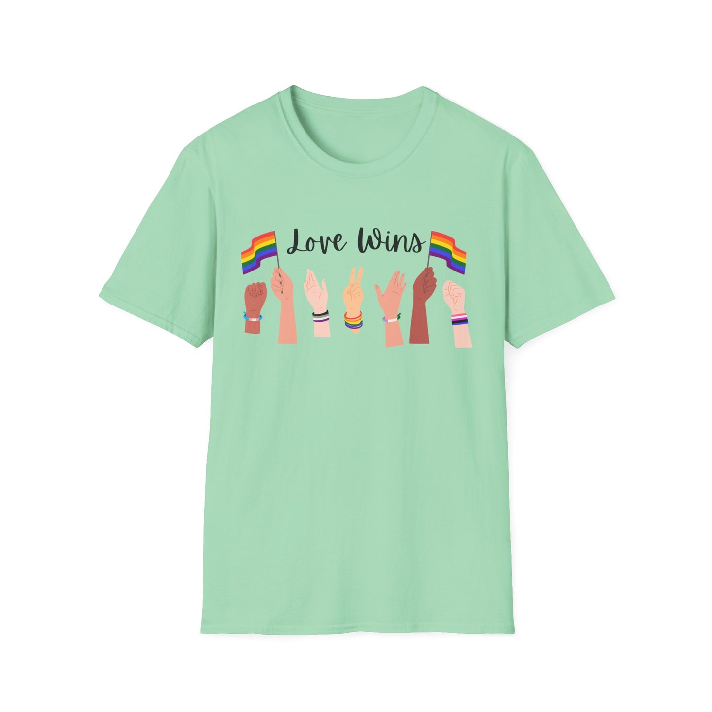 Love Wins LGBTQ+ Shirt, Unisex Softstyle Tee
