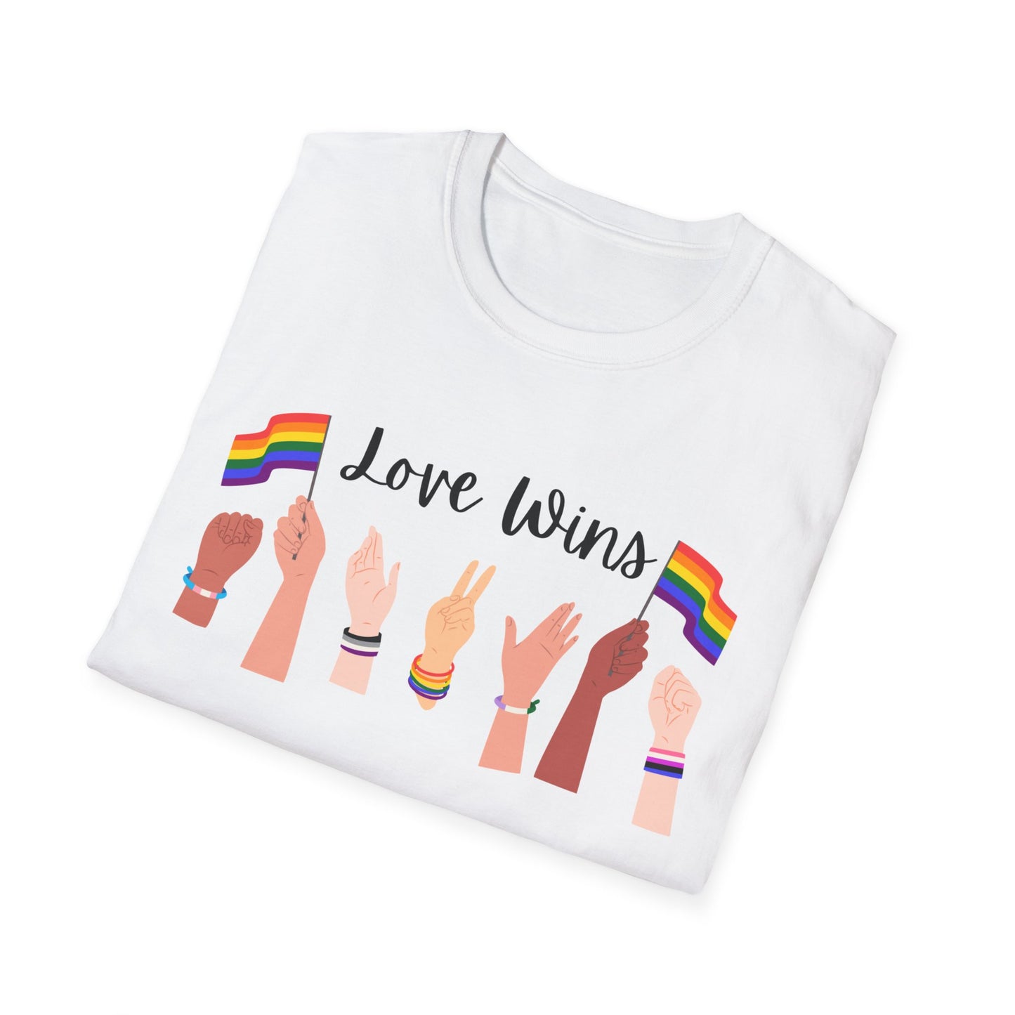 Love Wins LGBTQ+ Shirt, Unisex Softstyle Tee