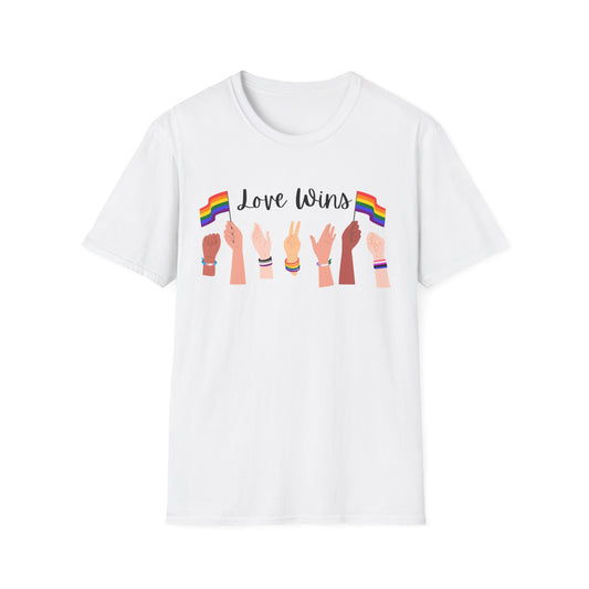 Love Wins LGBTQ+ Shirt, Unisex Softstyle Tee