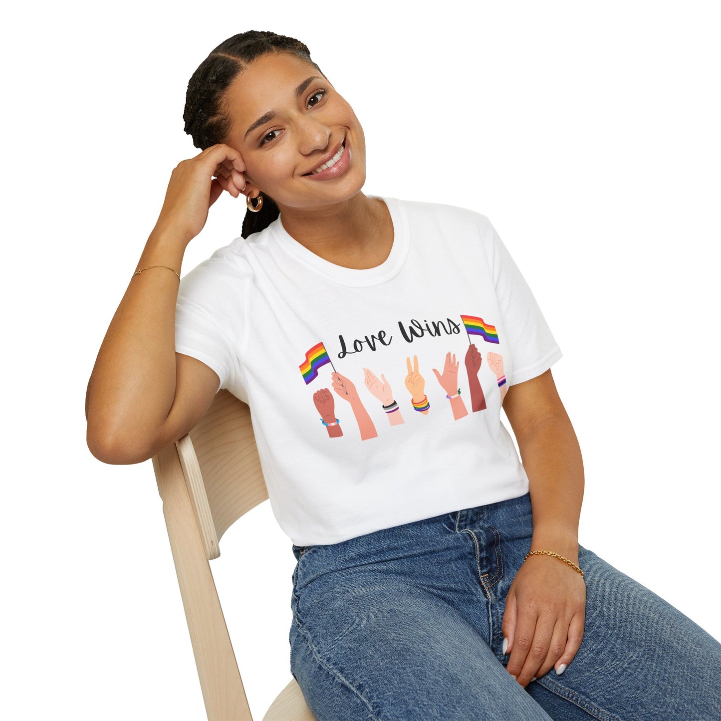 Love Wins LGBTQ+ Shirt, Unisex Softstyle Tee